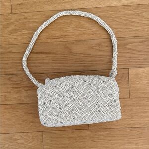 Zara Ivory Beaded Purse